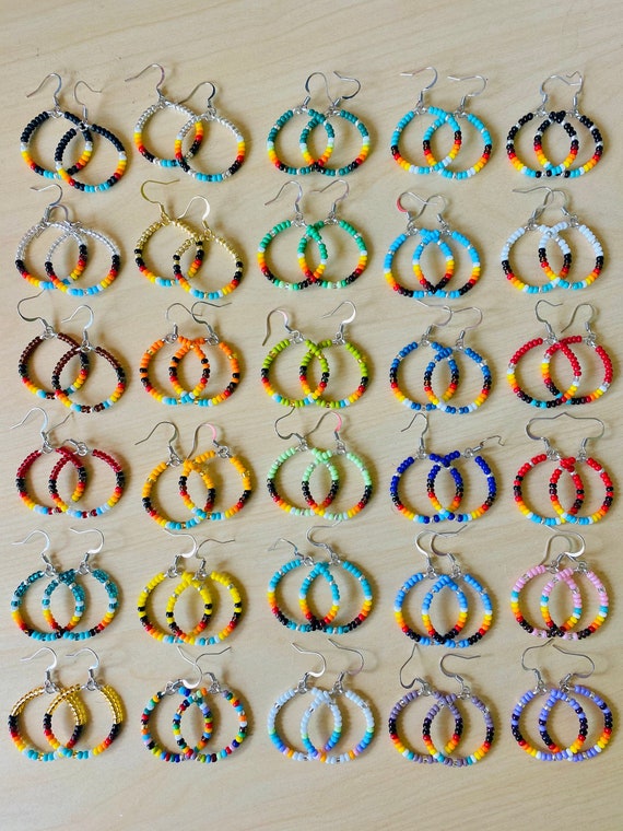 Stunning Native Beaded Hoop Earrings Collection