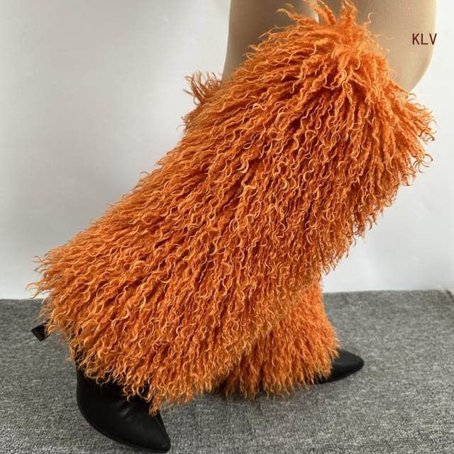 Cozy Orange Fuzzy Leg Warmers - Ultra Soft & Warm