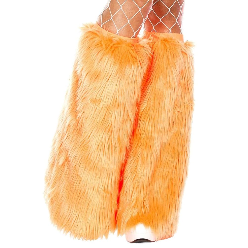 Cozy Orange Fuzzy Leg Warmers - Ultra Soft & Warm