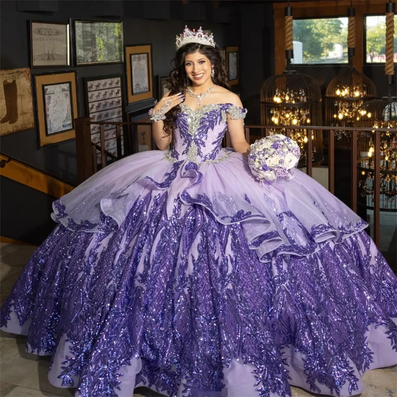 Princess Lilac Color Quince Dress Quinceanera Party 2025