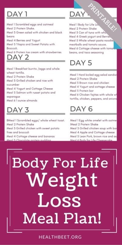 Free Body for Life Meal Plan PDF Download – Start Today!