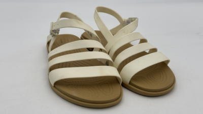 Strappy Cream Sandals with Cushioned Sole and Adjustable Straps for Comfort