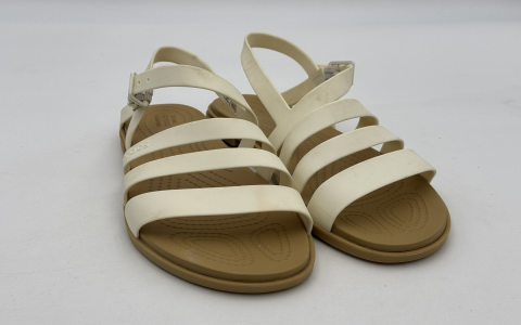 Strappy Cream Sandals with Cushioned Sole and Adjustable Straps for Comfort
