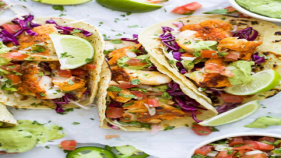 Healthy Taco Shrimp Lettuce Wraps with Fresh Avocado and Pico de Gallo