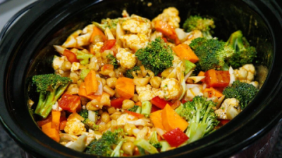 Easy Broccoli and Cauliflower in Crock Pot Recipe with Slow Cooker Veggie Tips