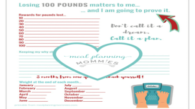 Free Printable Weight Loss Tracker with Meal Planner & Progress Log