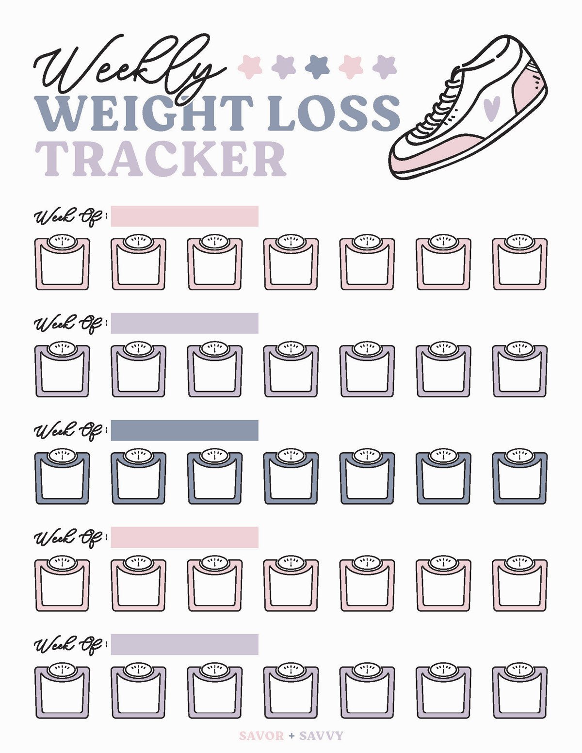 Free Weight Loss Tracker Printable PDF – Easy to Use!