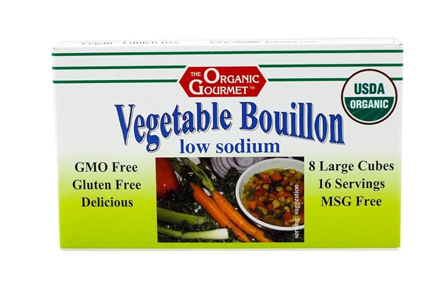 Organic Gourmet Vegetable Bouillon for Natural Vegan Broth and Low-Sodium Flavor