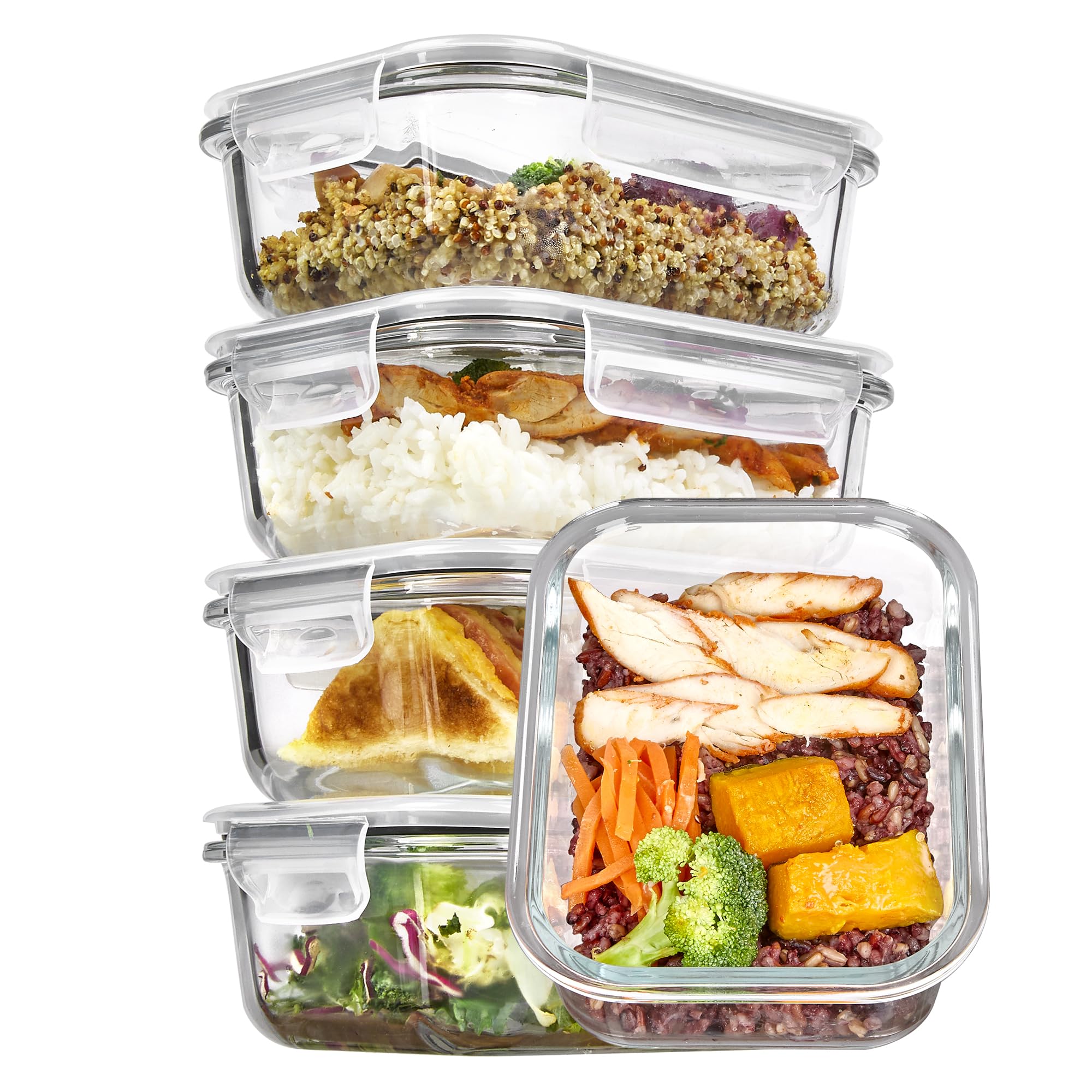 Eco Friendly Meal Prep Containers with Leak-Proof Lids & Airtight Storage