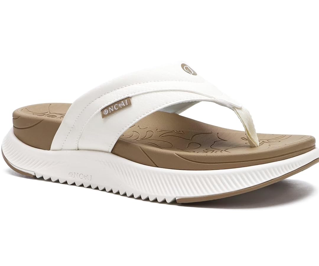Comfortable Walking Sandals White with Durable Flip Flops for All-Day Wear