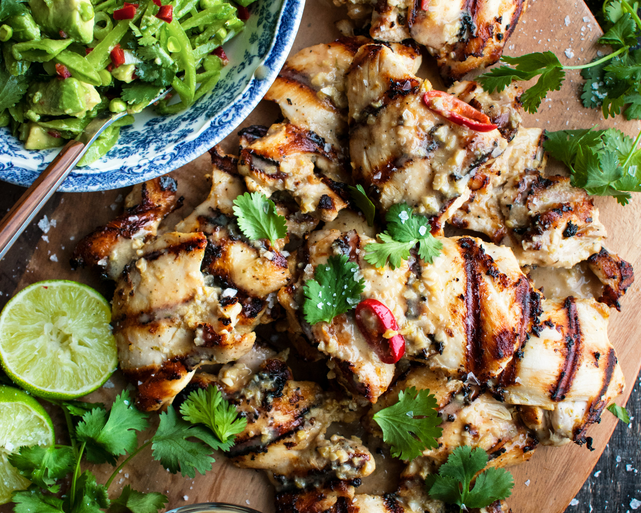 Grilled Coconut Chicken with Snap Pea Salad: Fresh & Flavorful!