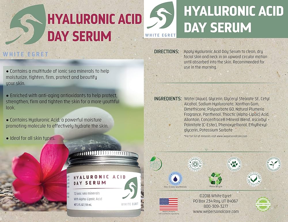White Egret Hyaluronic Acid Day Serum for Intense Skin Hydration