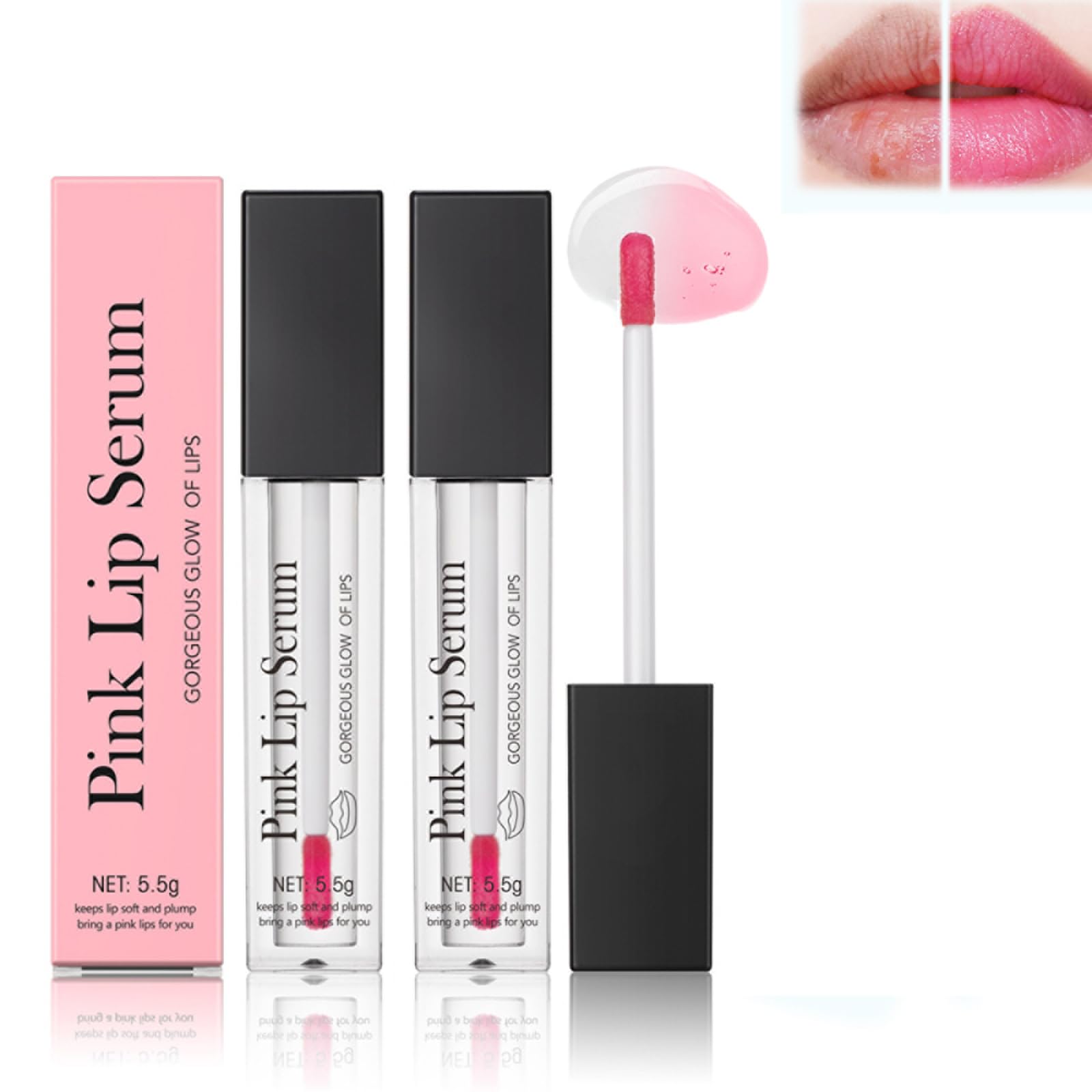 Pink Lip Serum Plumper: Instant Results No Injections