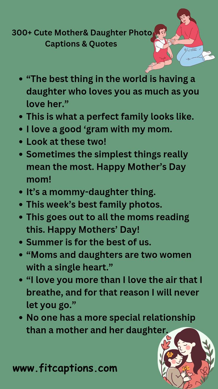 Best Mom Daughter Caption Ideas for Heartwarming Photos
