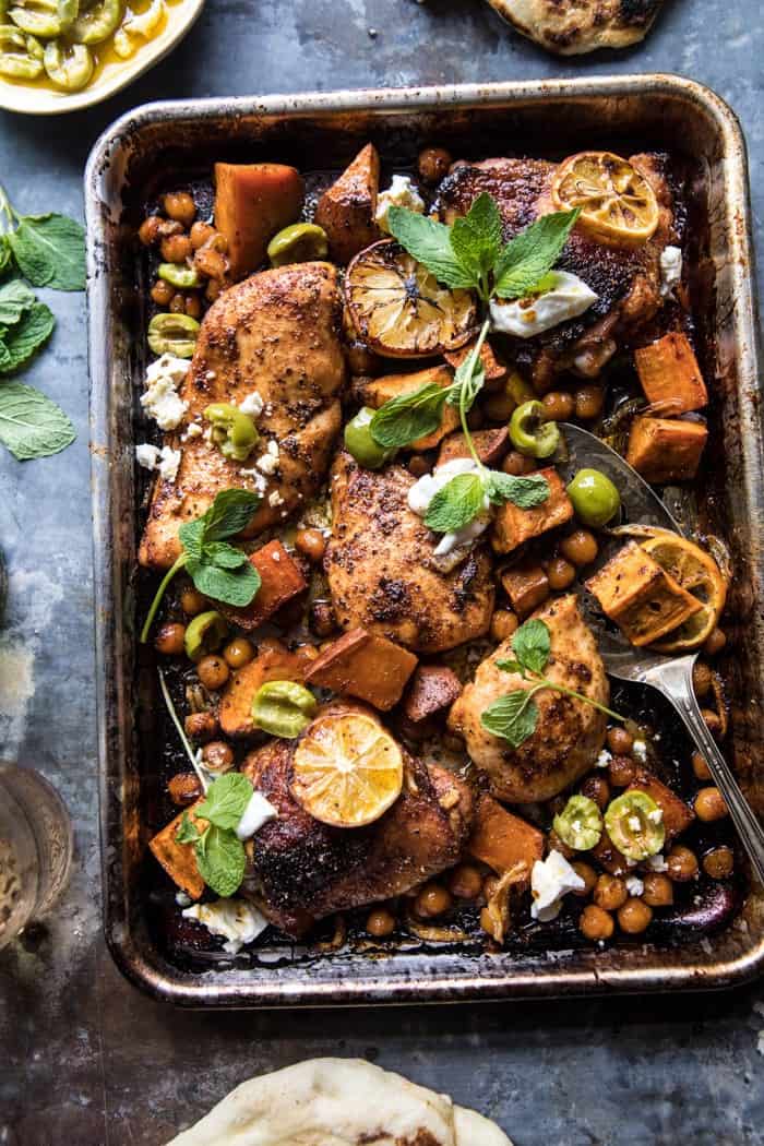 Harissa Chicken and Sweet Potatoes: Easy Sheet Pan Meal