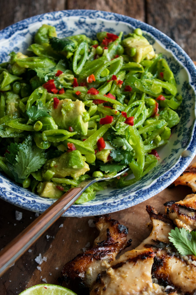 Grilled Coconut Chicken with Snap Pea Salad: Fresh & Flavorful!