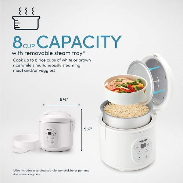 Top Aroma 8 Cup Digital Rice Cooker Manual + Easy Steam Tray Guide