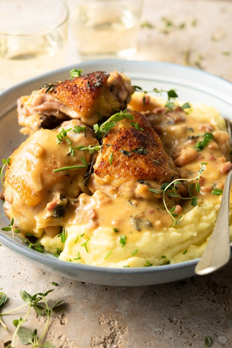 Easy recipes with chicken and pancetta plus creamy sauces and fresh herbs