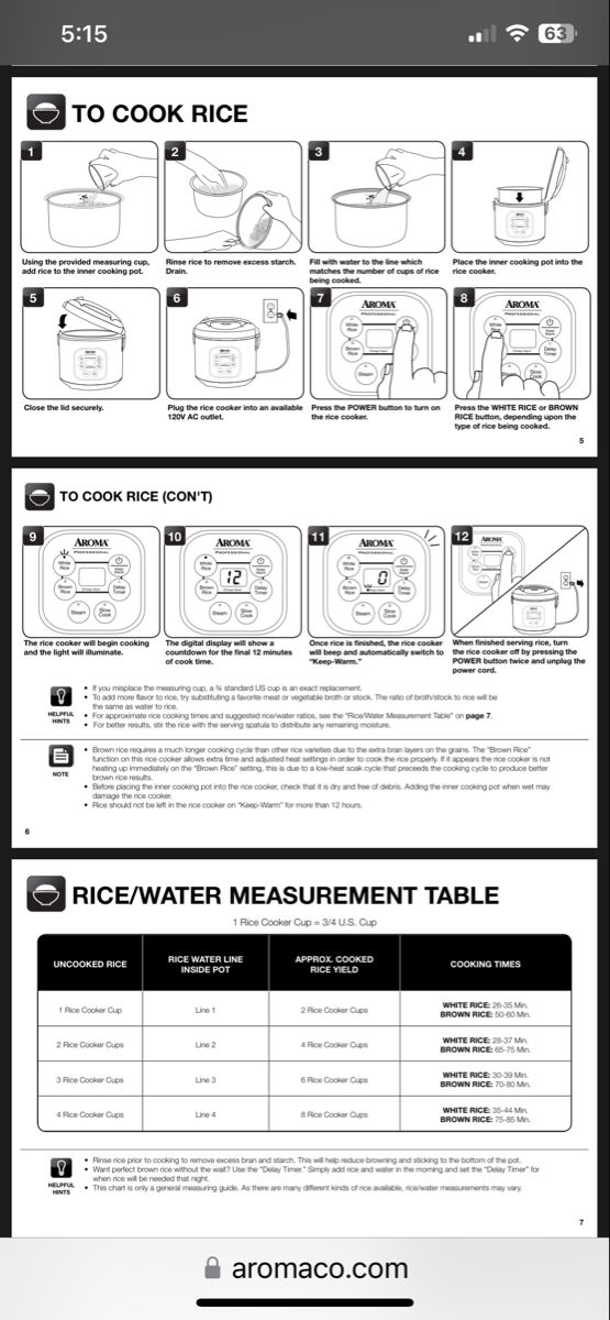 Download Aroma Digital Rice Cooker Instruction Manual PDF: Your Go-To Guide for Perfect Rice Every Time