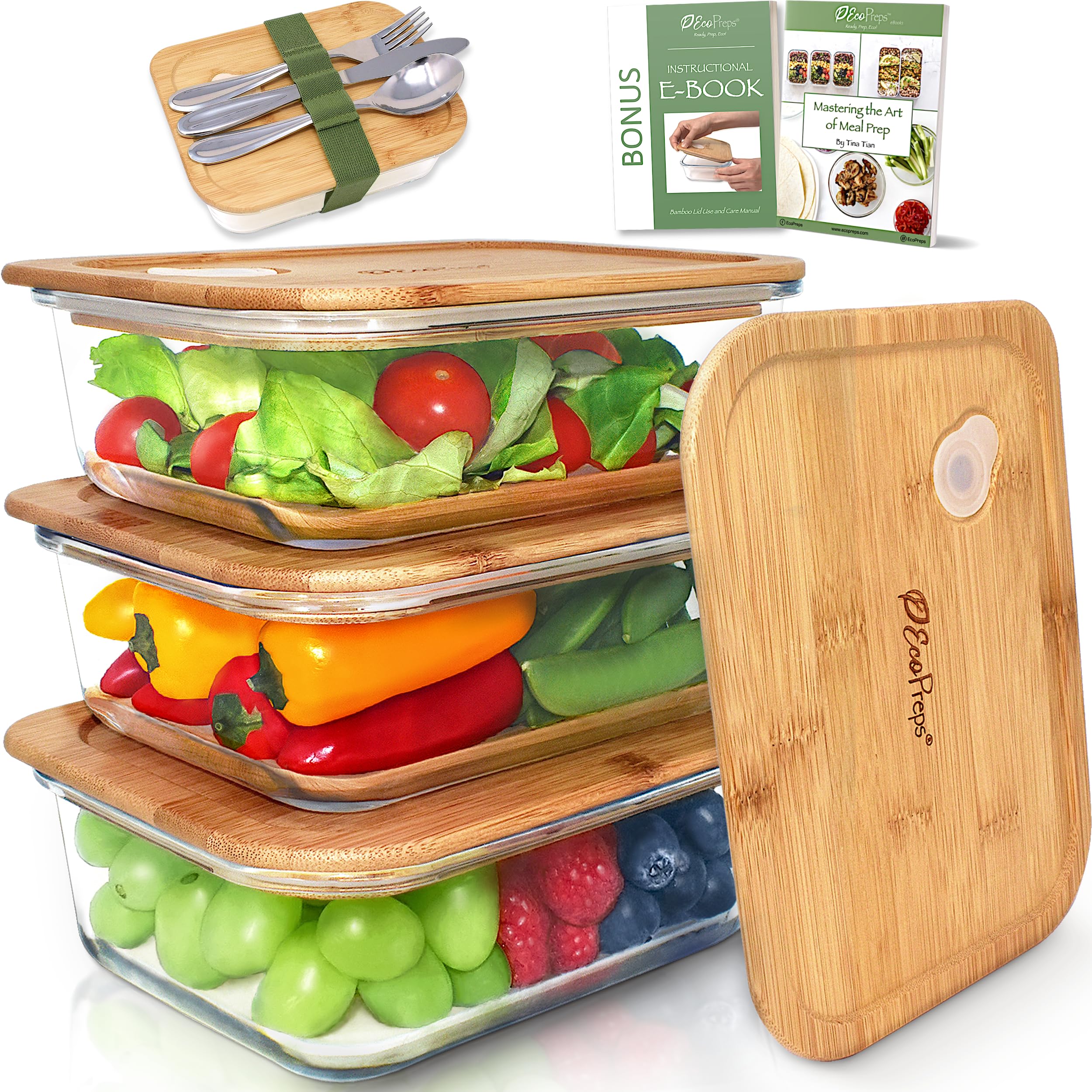 Eco Friendly Meal Prep Containers with Leak-Proof Lids & Airtight Storage