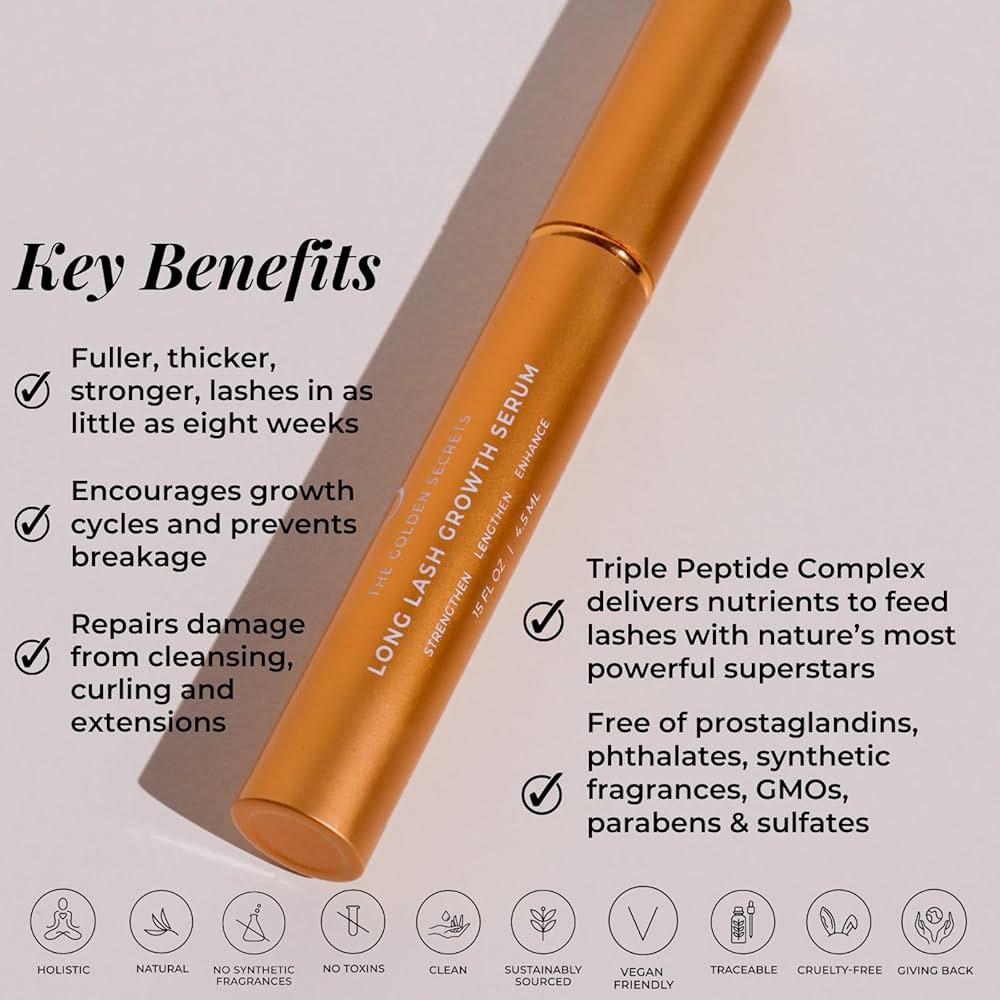 Golden Secrets Lash Serum: Fuller, Longer Lashes Fast