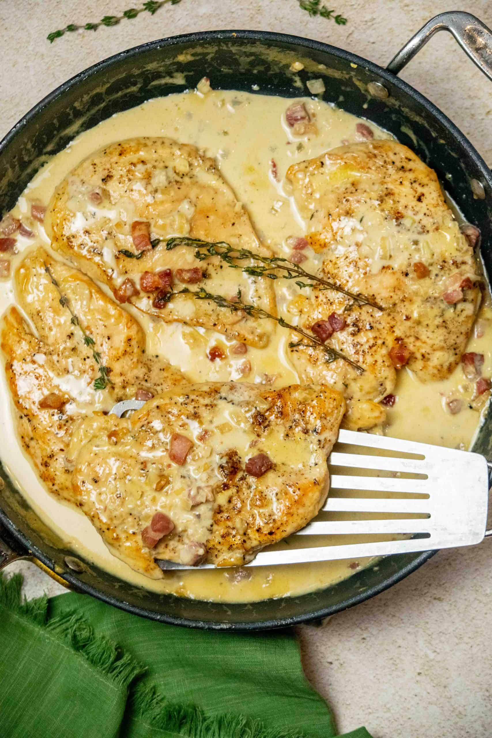 Easy recipes with chicken and pancetta plus creamy sauces and fresh herbs